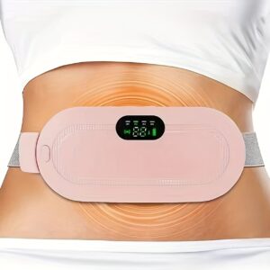Portable Cordless Heating Pad, Menstrual Comfort Belt, 3-Level Temperature Control & 4-Level Massage Modes, USB Rechargeable Women'S Abdominal Wrap with Lithium Polymer Battery