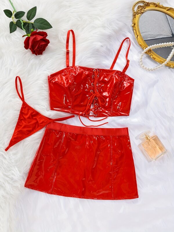 Women'S Sexy Tie Dye Lingerie Set, Polyester 95% Elastane 5% Spaghetti Strap Cross Strap, High Stretch Knit Fabric, All Season Wear, 140 gsm