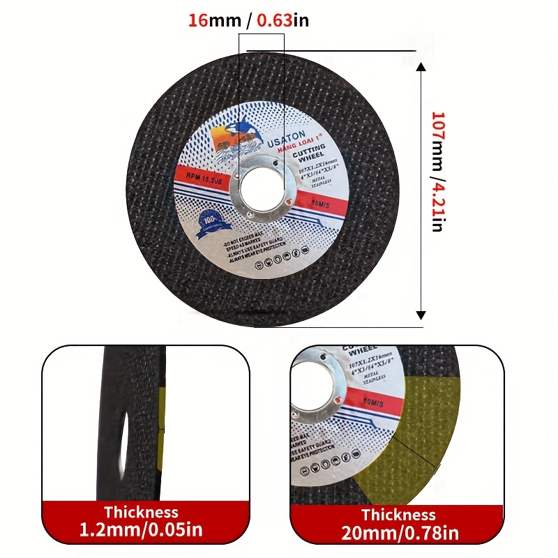 25/50pcs 107mm Non-Electric Metal Cutting Disc Wheel, Stainless Steel, Grinding, Cutting Disc Blade Wheel, Resin Double Mesh - Image 4
