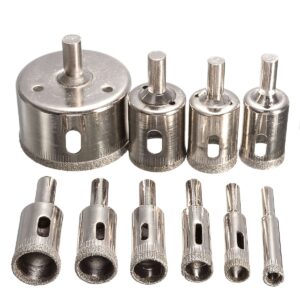 Upgrade Your Power Tools with this 10-Piece Diamond Coated Drill Bit Set - Perfect for Drilling Tiles, Marble, Glass & Ceramic!