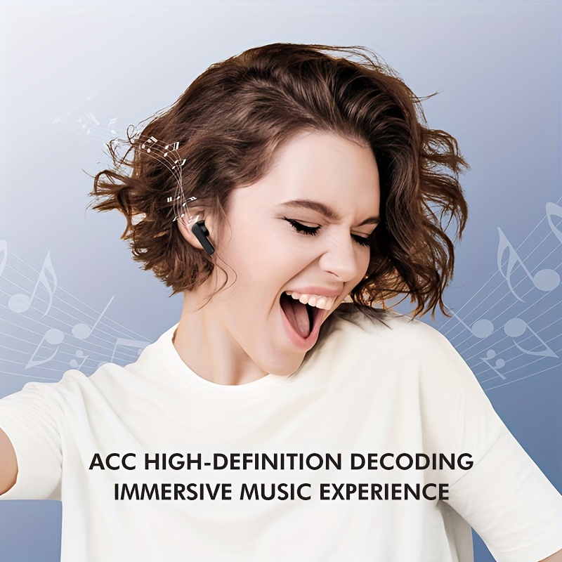 New Wireless Earbuds - Ultra-Long Battery Life, Noise-Canceling, Comfortable Semi-Open Back Design for Sports & Gaming, Touch Control, Rechargeable Lithium Battery, No Cable, Universal Phone Compatible, Black, Gaming Accessories | Sleek Earbud Design | Touch Control Earphones - Image 8
