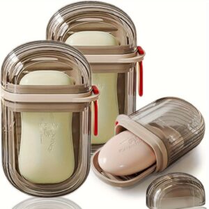 1pc Portable Soap Box with Lid, Sealed Drainage Design, PET Material, Ideal for Travel & Outdoor Leisure - Mini Storage Soap Holder for Camping, Hiking, Outdoor Personal Care Hygiene