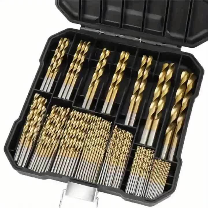 50pcs Titanium Coated High-Speed Steel Drill Bit Set - High-Quality 135° Point, Suitable for DIY Crafts, Woodworking, Engraving, and Jewelry Making, Sizes 1/25" to 1/8", Metal Cylindrical - Image 11