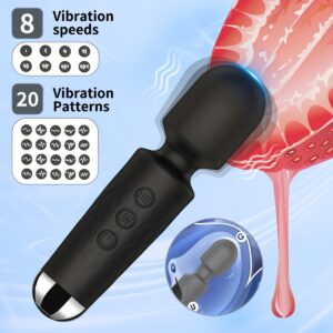 1pc Handheld Electric Back Massager Rechargeable Handheld Deep Tissue Neck Back Massager Vibrator Wand G Spot Vibrators Clitoris Vibrator Stimulation, Adult Sex Toys For Nipples Dildo Powerful 20 Vibration Modes & 8 Speeds, Sex Toy