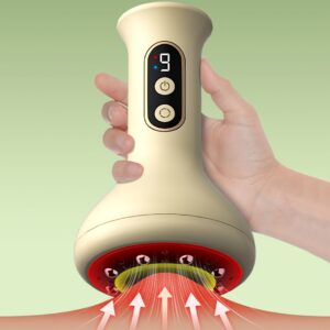 Portable adjustable intensity cupping massager, 9 levels of intensity, full body cupping tool, 1200mA, with hot compress function, suitable for home use and as a gift, portable rechargeable cupping device with 8 steel balls