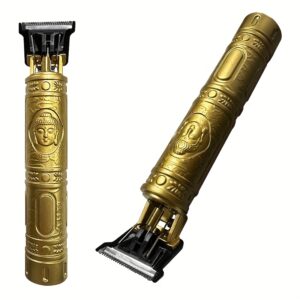 Compact Retro Carved Electric Hair Clipper & Body Hair Trimmer, USB Rechargeable with Built-in Lithium Battery, Portable Design for Travel, ABS Material, 400mAh Capacity