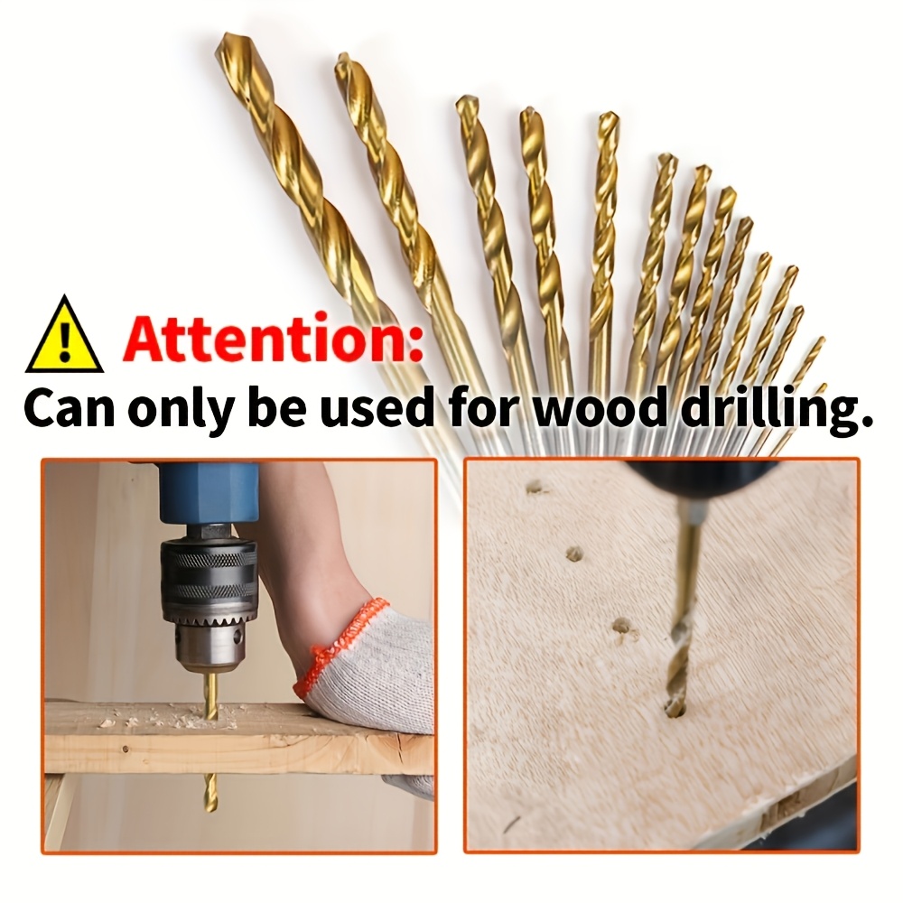 50pcs Titanium Coated High Speed Steel Drill Bits - High Quality 135° Point, Suitable for DIY Handcraft, Woodworking, Carving and Jewelry Making, Size 1/25" to 1/8", Metal Cylindrical - Image 11