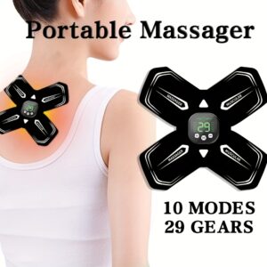 Portable Multi-Mode Massager with 29 Intensity Levels - Rechargeable Lithium Battery, 10 Modes for Abdomen, Arms, Legs, Buttocks, Digital Display, Relaxation and Wellness Device, Relaxation Device | Modern Aesthetic | Durable Build Quality, Portable Massager