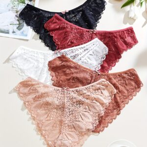 1-Pack Women's Plus Size Underwear - High Elasticity Breathable Lace Trim Sexy Cross-Over Detail Triangle Cut Random Color (Black/Red/White/Pink) - Soft Stretch Comfort for Casual Attire, Plus Size Lingerie, Elegant Lingerie Style, Highelasticity Fabric