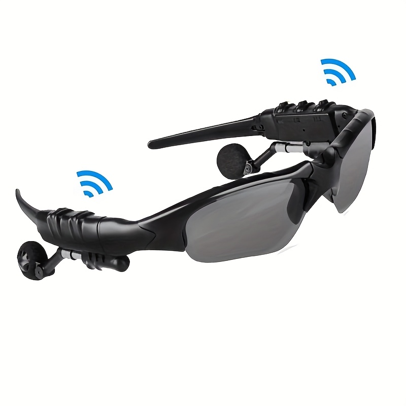 BRIAME Smart Wireless Glasses with Active Noise Cancellation, Stereo Earbuds & Microphone - USB Type-C Rechargeable Lithium Battery, Hands-Free Calls & Music Streaming, Volume Control, No Charger Included - Ideal for Gaming & Everyday Use, Gaming Headset | Modern Tech Accessory | Wireless Headphone - Image 3