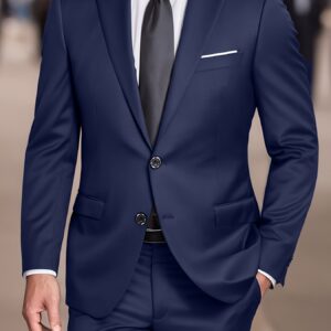 2pcs Men's Suit Fashion Set Jacket Suit and Trousers Elegant Business Casual Banquet Party