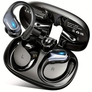 New Wireless Earbuds for Running Sports, Wireless Earphones with Earhooks Pure Bass Sound, Over Ear Headphones with Dual-LED Display, Earphones Noise Cancelling Headset Built-in Microphone