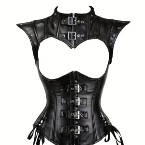 Cloudy.ee Dark Gothic Rock Steampunk Studded Cape and Underbust Corset
