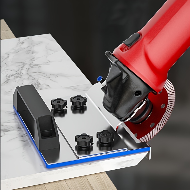 1pc Portable 45-Degree Chamfering Rack for Angle Grinder, Haitang Corner Tiling Tool, Aluminum, No Power Needed