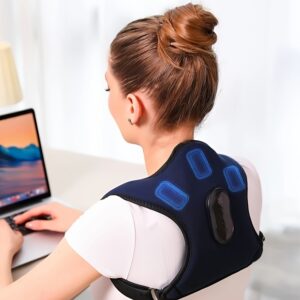 Multifunctional Back and Shoulder Massager with Vibration and Heating - Suitable for Men and Women, USB Rechargeable, Remote Controlled, Suitable for Home or Office Use