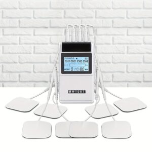 4-Output Digital TENS Unit with 8 Massage Pads, Rechargeable EMS Muscle Stimulator Machine for Back, Sciatica, Neck, Nerve, Shoulder, Hip, Elbow, Muscle Massag