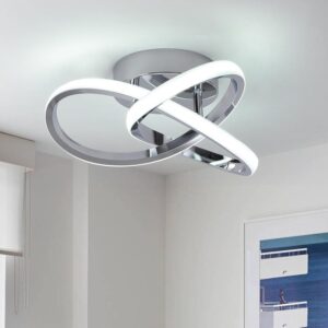 1pc Metal Material Modern Simple Ring LED High Brightness Art Design Home Decoration Ceiling Lamp Suitable for Living Room, Bedroom, Dining Room, Study, Office, Corridor, etc