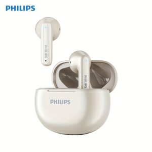 Introducing The Latest Philips Premium Wireless Earbuds Featuring a Semi-Open-Back Design, a Rechargeable 300Mah Lithium Polymer Battery, And a Condenser Microphone. These Earbuds Are Compatible with Smartphones, Perfect for Sports And Exercise, And Come Without Any Cables. Made from Plastic, They Are Ideal for Enjoying Movies, TV Shows, And Video Games, Model TAT1199.