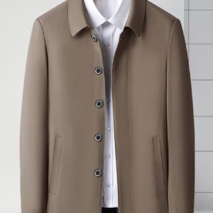 Men's Lightweight Business Casual Blazer - Solid Color, Slim Fit with Button-Up Front & Side Pockets, Durable Polyester, Perfect for Spring/Autumn