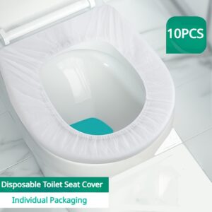 10pcs Disposable Toilet Seat Covers, Waterproof And Dustproof, Non-Woven, Individually Packed - Hygienic And Convenient for Travel And Public Toilets