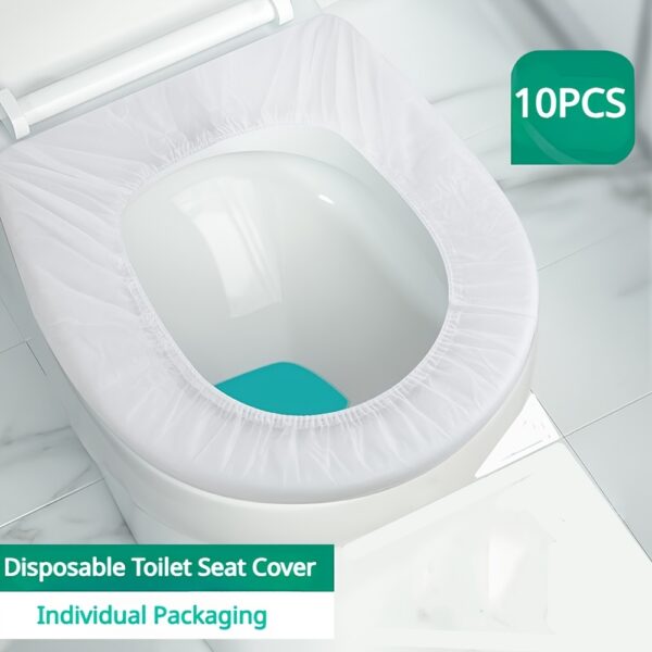 10pcs Disposable Toilet Seat Covers, Waterproof And Dustproof, Non-Woven, Individually Packed - Hygienic And Convenient for Travel And Public Toilets