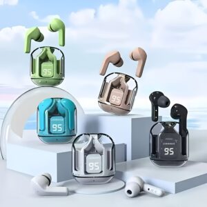 Wireless Headphones, Enjoy Immersive Gaming Experience, LED Display Transparent Cockpit Design, Long Life Battery for Lasting Endurance