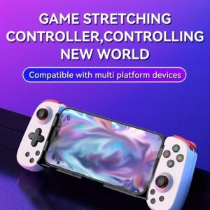 Wireless Dual Motor Vibration Game Controller with Carbon Film Joystick & Cool LED Backlighting - Compatible with Android, PC, Switch, iOS - Not for PS4, Rechargeable Lithium Battery, Multi-Platform Controller|Modern Gaming Controller|Dual Motor Vibration