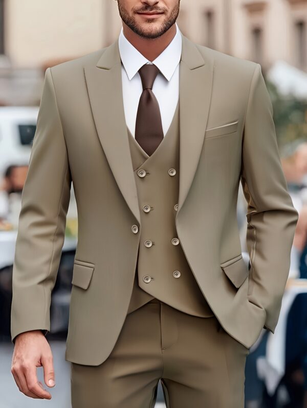 Men'S Classic One Button Suit - 3pcs Suit - Vest - Stylish Formal Business Suit - Suitable for Weddings - Interviews - Weddings - Parties And Gatherings