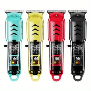 Men's Hair Clipper, Professional Gapless T-Blade Trimmer Cordless Rechargeable Edge Razor Electric Beard Shaver Grooming Kit with LCD Display, Men's Gift