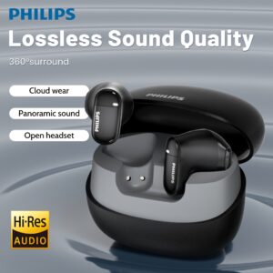 Philips True Wireless Earbuds - HiFi Sound, Noise Cancelling, In-Ear Headset with Mic, Sweat-Resistant, USB-C, for iOS & Android Devices, Ideal for Sports & Fitness, TAT2169