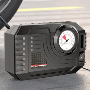CaRSun Automatic Air Compressor Pump for Car Tires, Motorcycles, Bicycles - ABS Material, DC 12V LED Light, Car Plug Power, Non-Waterproof, ≤36V Operating Voltage - Ideal for Christmas, Halloween, New Year, Mid-Autumn Festival, Spring Festival, Without Battery