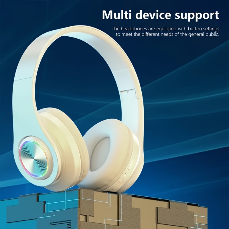 Wireless Noise-Canceling Headphones with Rich Bass & Clear Calls - Comfort Fit, Long Playtime, Rechargeable Battery, USB-C Charging, 3.5mm Headphone Jack, Ideal for Smartphones, Noise Isolation Headphones | Modern Headphone Design | Comfortable Headphones - Image 7