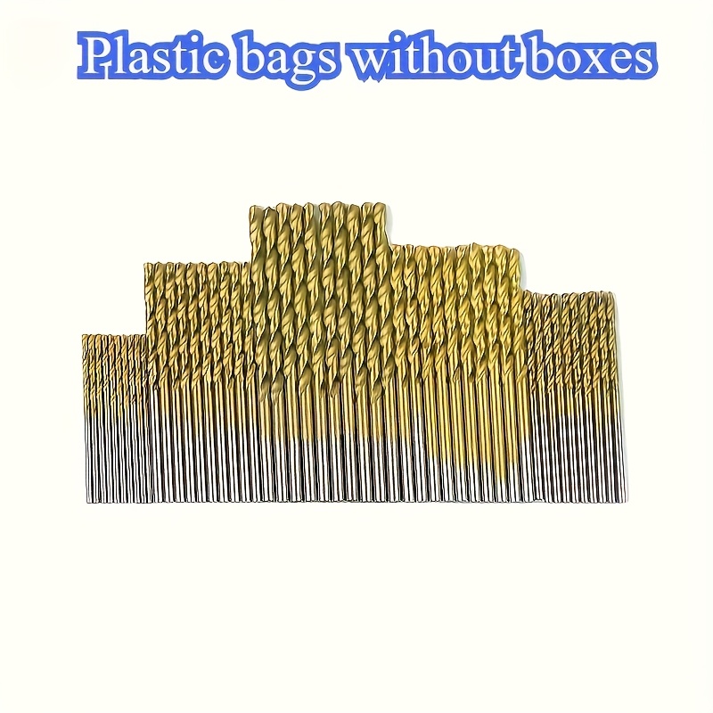 50pcs Titanium Coated High-Speed Steel Drill Bit Set - High-Quality 135° Point, Suitable for DIY Crafts, Woodworking, Engraving, and Jewelry Making, Sizes 1/25" to 1/8", Metal Cylindrical - Image 8