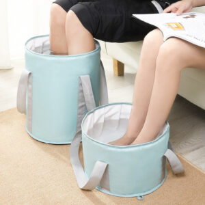 1pc Portable Foldable Foot Bath Tub with Handle - Light Blue Collapsible Design for Easy Storage, Perfect for Travel, Camping & Relaxation at Home