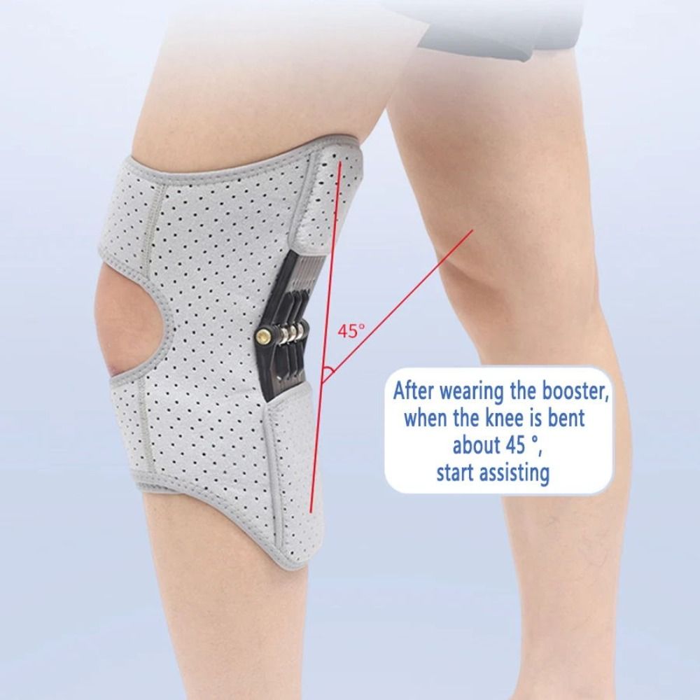 Men'S Adjustable Knee Brace with Powerful Rebound Springs - Non-Slip Breathable Knee Support for Outdoor Sports & Hiking, Black, Hiking Gear, Secure Fit Strap, Durable Construction - Image 10
