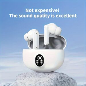 TRUE WIRELESS EARBUDS with MICROPHONE, TOUCH VOLUME, WIRELESS SPORTS EARHOOK, LED DISPLAY CHARGING CASE, SEMI-OPEN, COMPATIBLE PHONE, RECHARGEABLE BATTERY, TYPE-C CHARGING, 2.5W-10W POWER RANGE, ADULT- VIDEO GAME THEME
