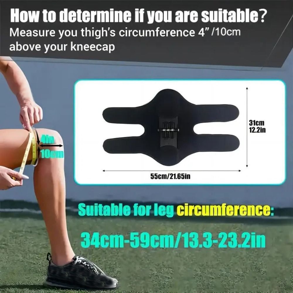 Men'S Adjustable Knee Brace with Powerful Rebound Springs - Non-Slip Breathable Knee Support for Outdoor Sports & Hiking, Black, Hiking Gear, Secure Fit Strap, Durable Construction - Image 4
