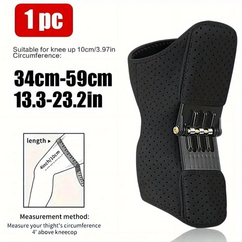 Men'S Adjustable Knee Brace with Powerful Rebound Springs - Non-Slip Breathable Knee Support for Outdoor Sports & Hiking, Black, Hiking Gear, Secure Fit Strap, Durable Construction - Image 11