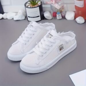 New Casual Breathable Comfortable Women's Slip-on Half-Boot Flat Lazy Shoes