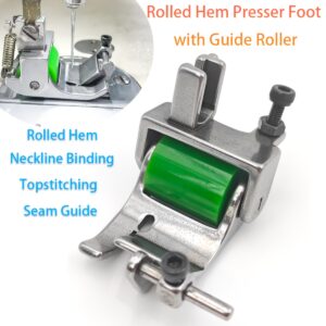 Adjustable Hemming Foot for Industrial Sewing Machines - Wrinkle-Free, Compatible with Single-Needle Sewing Machines, Durable Metal Construction for Thick & Thin Fabric, Precision Stitching Tool, Modern Sewing Tool, Sturdy Construction